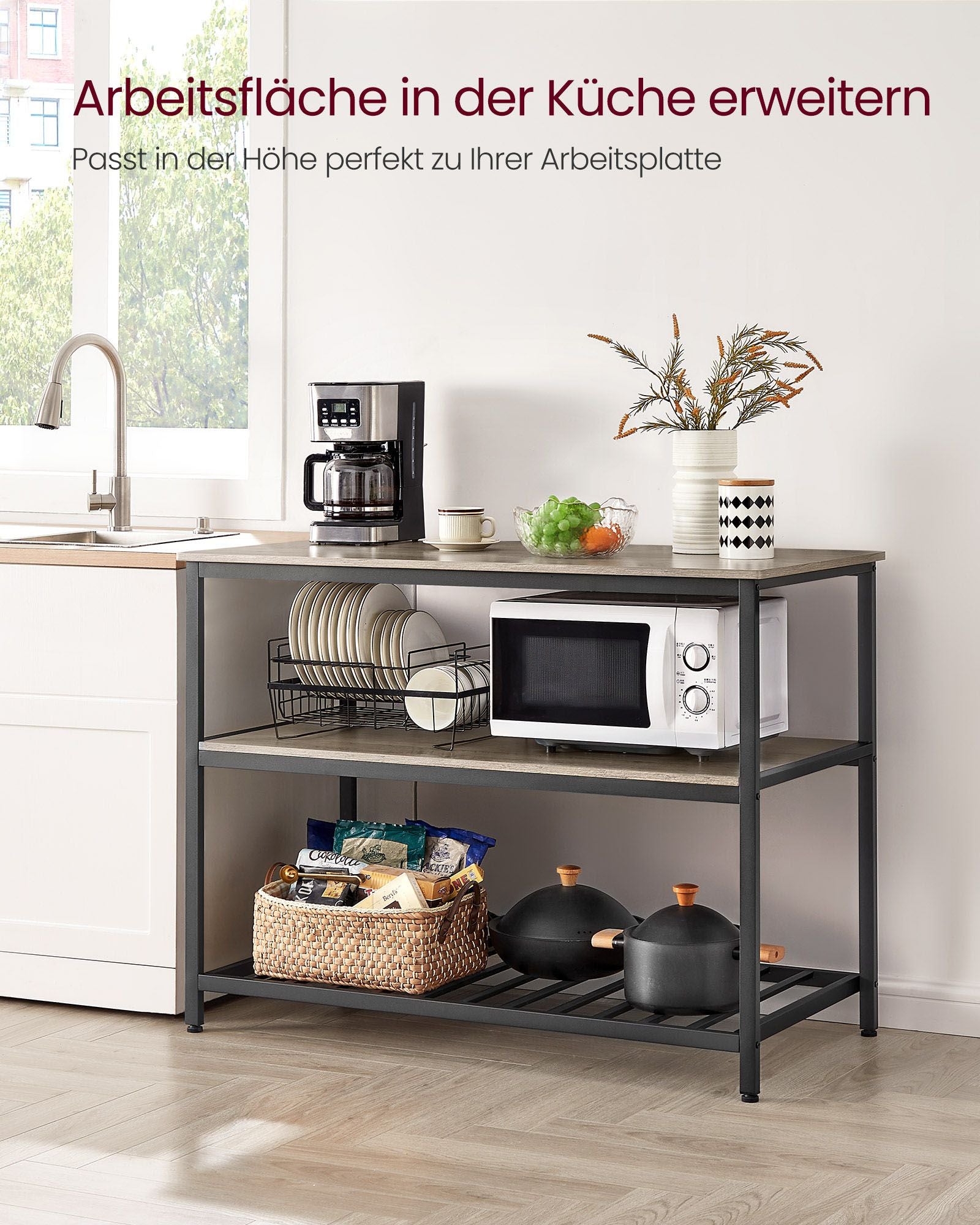 KitchenPlank - 3 nivåer - 60 × 120 × 90 cm - Industriell design