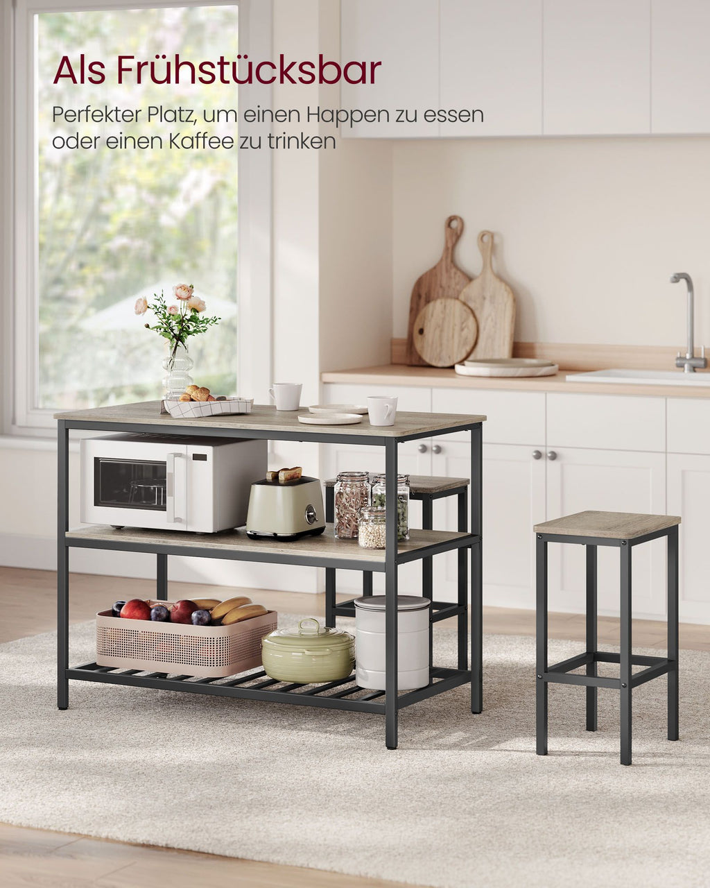 KitchenPlank - 3 nivåer - 60 × 120 × 90 cm - Industriell design