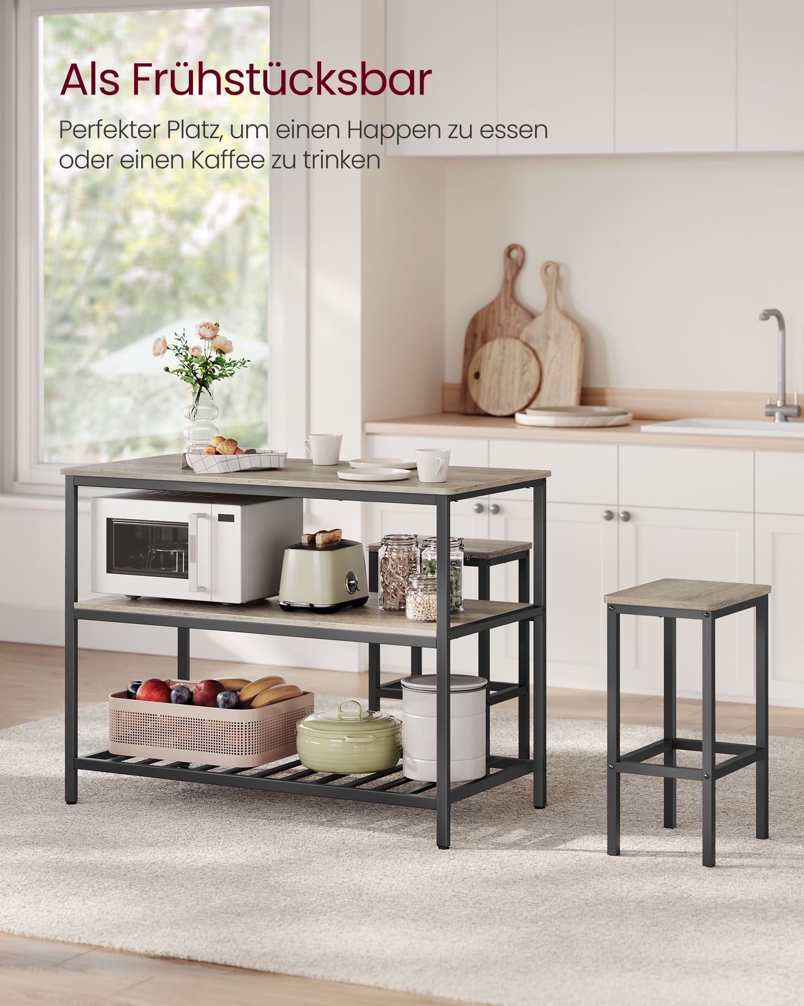KitchenPlank - 3 nivåer - 60 × 120 × 90 cm - Industriell design
