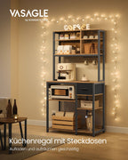 Kitchenplank 40 x 80 x 180,4 cm vintage brun-bläck svart