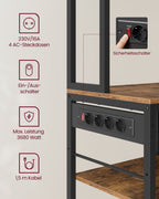 Kitchenplank 40 x 80 x 180,4 cm vintage brun-bläck svart