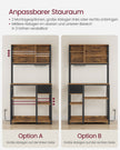 Kökshylla – Vintagebrun med bläcksvarta accenter – 40 x 80 x 180,4 cm