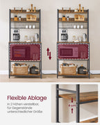 Kökshylla-med uttag och rutnätplatta-vintage brun-svart