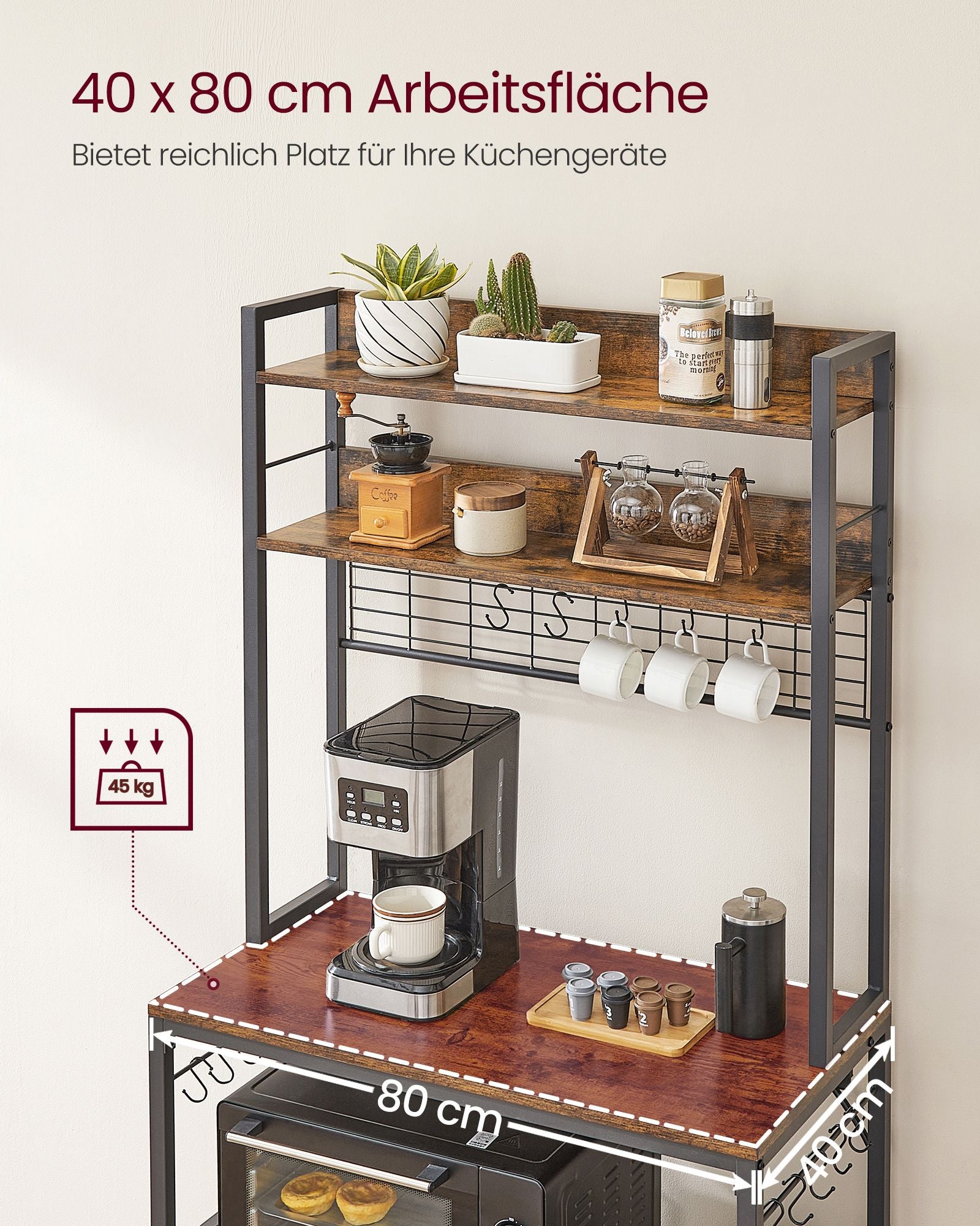 Kökshylla-med uttag och rutnätplatta-vintage brun-svart