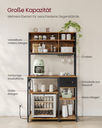 Kökshylla med uttag och tyglådor - 40 x 100 x 180,4 cm