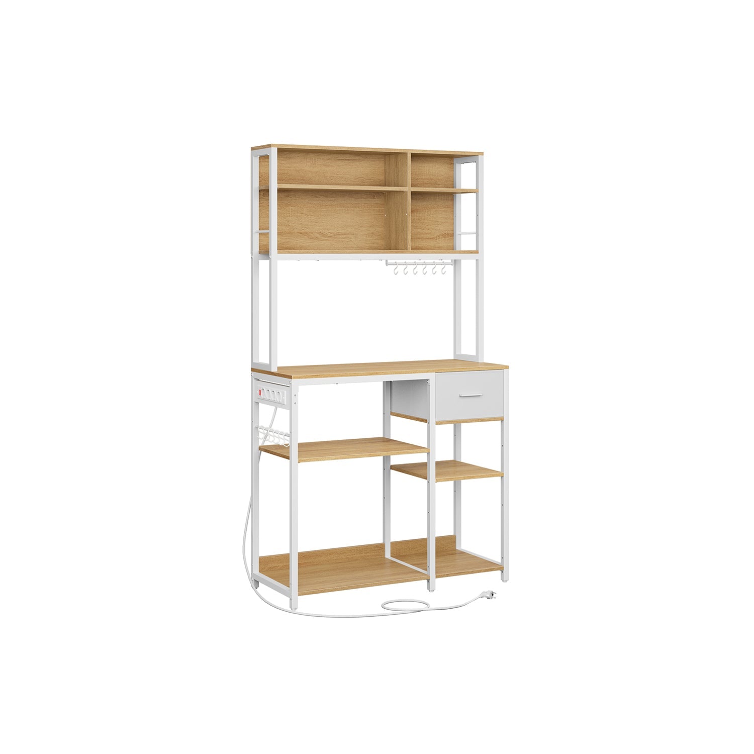 Kökshylla med uttag och tyglådor - 40 x 100 x 180,4 cm