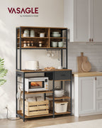 KitchenPlank - med uttag och justerbara hyllor - Vintage Brown & Ink -zwart