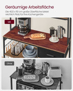 KitchenPlank - med uttag och justerbara hyllor - Vintage Brown & Ink -zwart