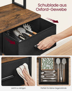 KitchenPlank - med uttag och justerbara hyllor - Vintage Brown & Ink -zwart