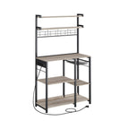 Köksställ - Standing Rack - Med Socket - Flera hyllor - Metal Frame - Brown