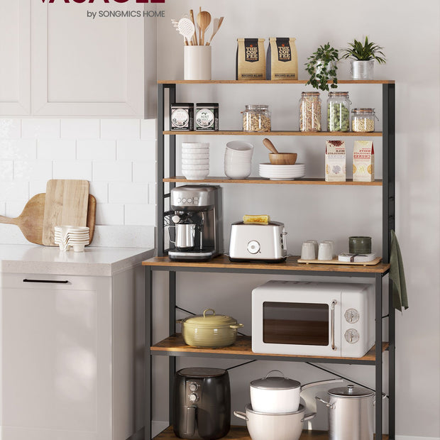 Kökshylla – industridesign – vintage brunt och svart