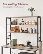 Kitchenplank 6 nivåer 40 x 100 x 167 cm grå-svart