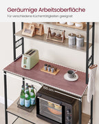 Kitchenplank 6 nivåer 40 x 100 x 167 cm grå-svart