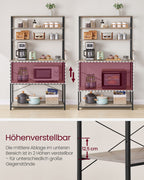 Kitchenplank 6 nivåer 40 x 100 x 167 cm grå-svart