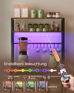 LED kökshylla med uttag - Vintagebrun - Mattsvart - Praktisk design
