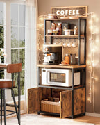 Kökshylla – Med uttag och krokar – Trä – Praktiskt förvaringsutrymme