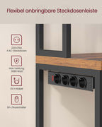 Kökshylla – Med uttag och krokar – Trä – Praktiskt förvaringsutrymme