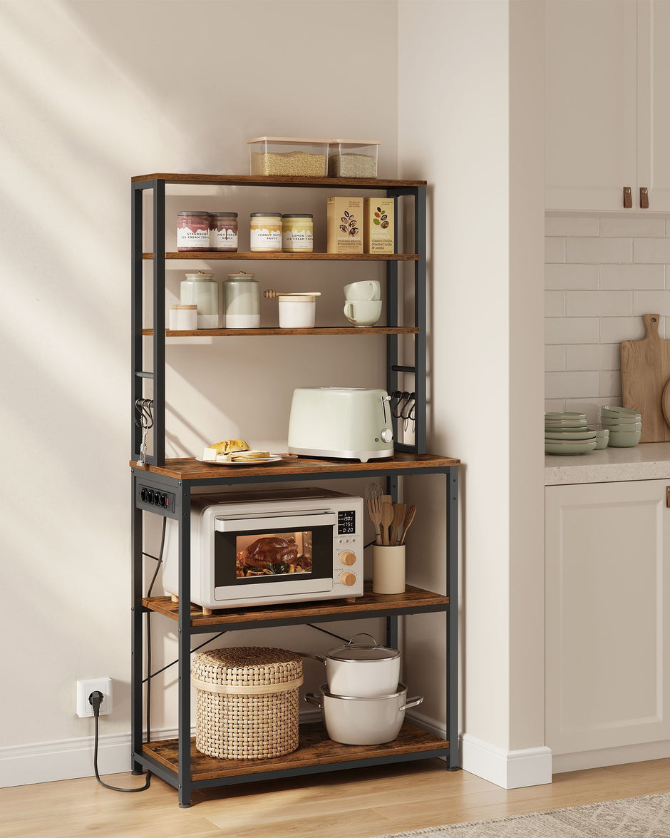 Kökshylla med uttag – Vintage Brun och Ink Black