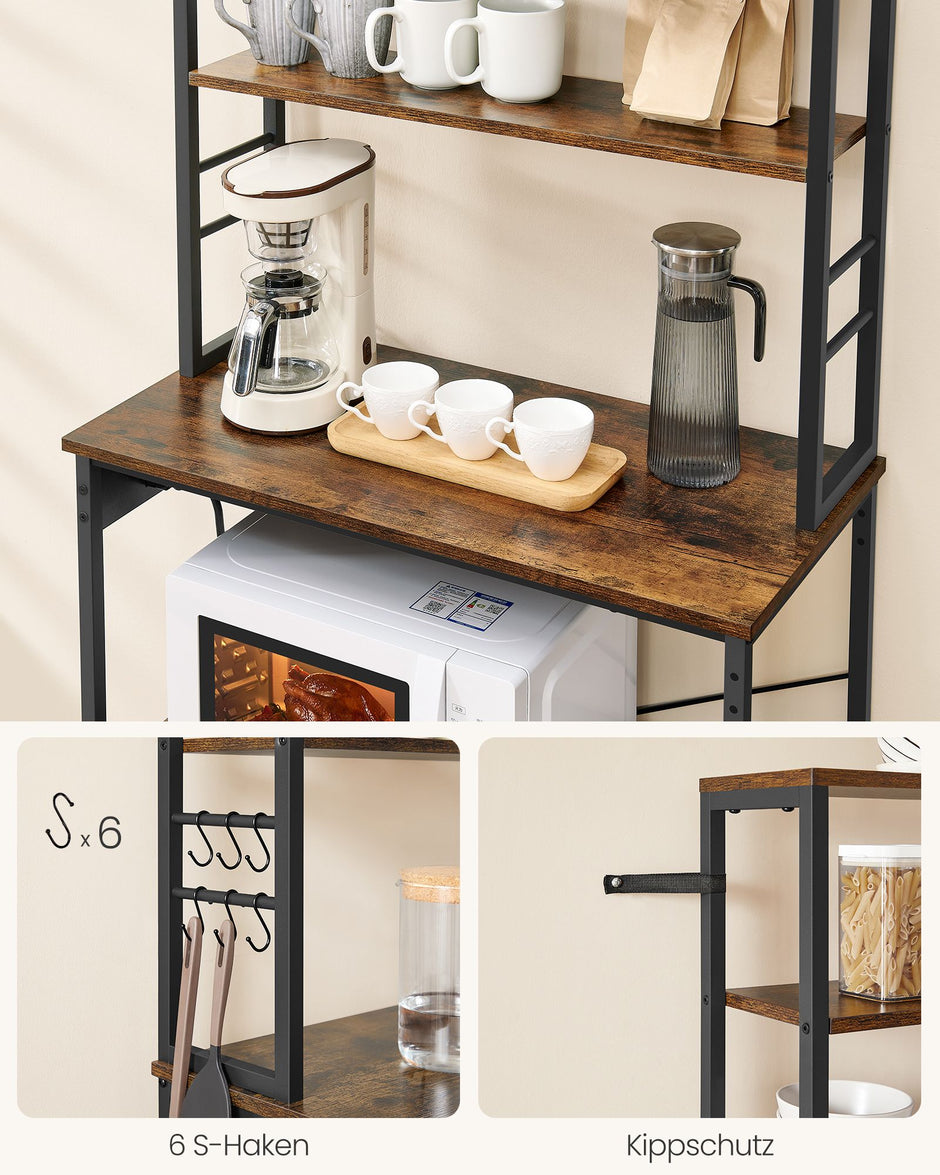 Kökshylla med uttag – Vintage Brun och Ink Black