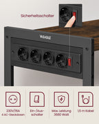 Kökshylla med uttag - Vintage Brown & Ink -Black - Multifunktionell