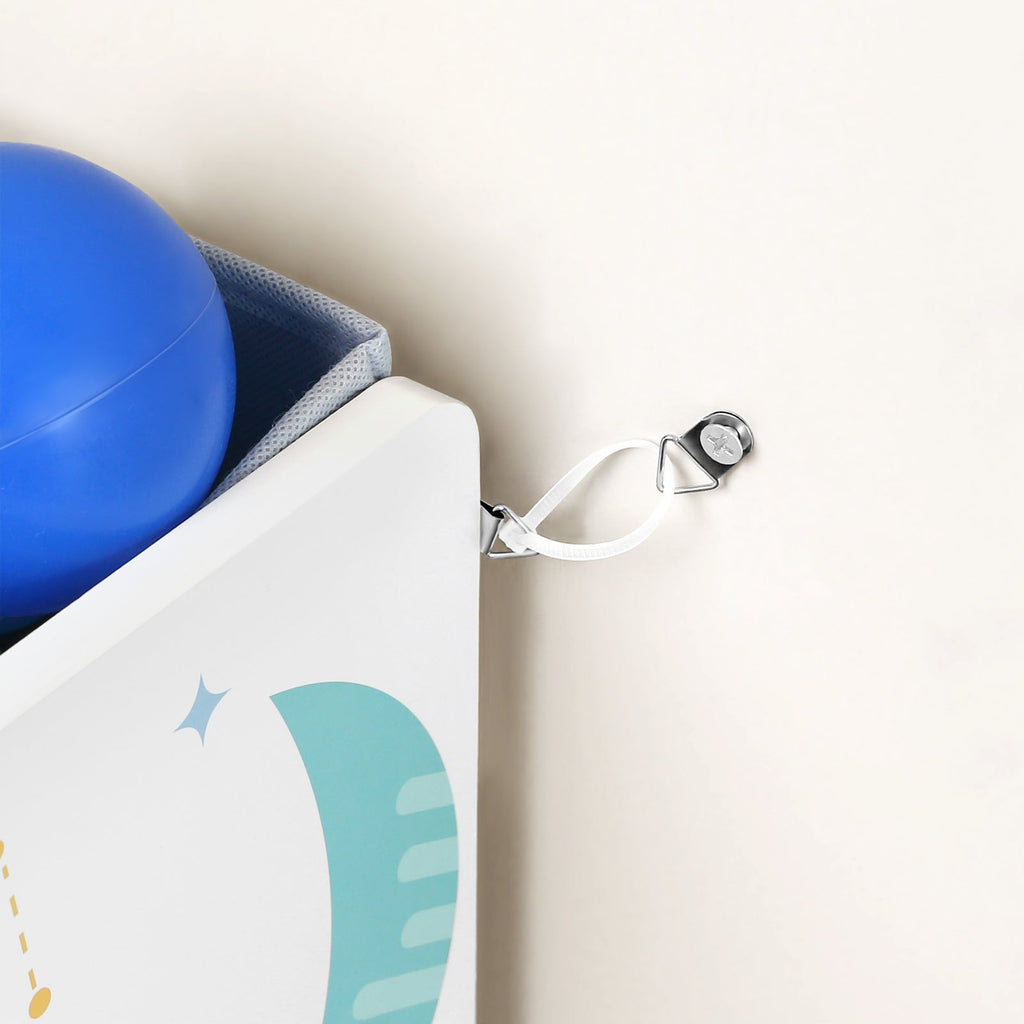 Barnskåp - Bokhylla för leksaker - 9 Fleece Storage Boxes - White/Blue