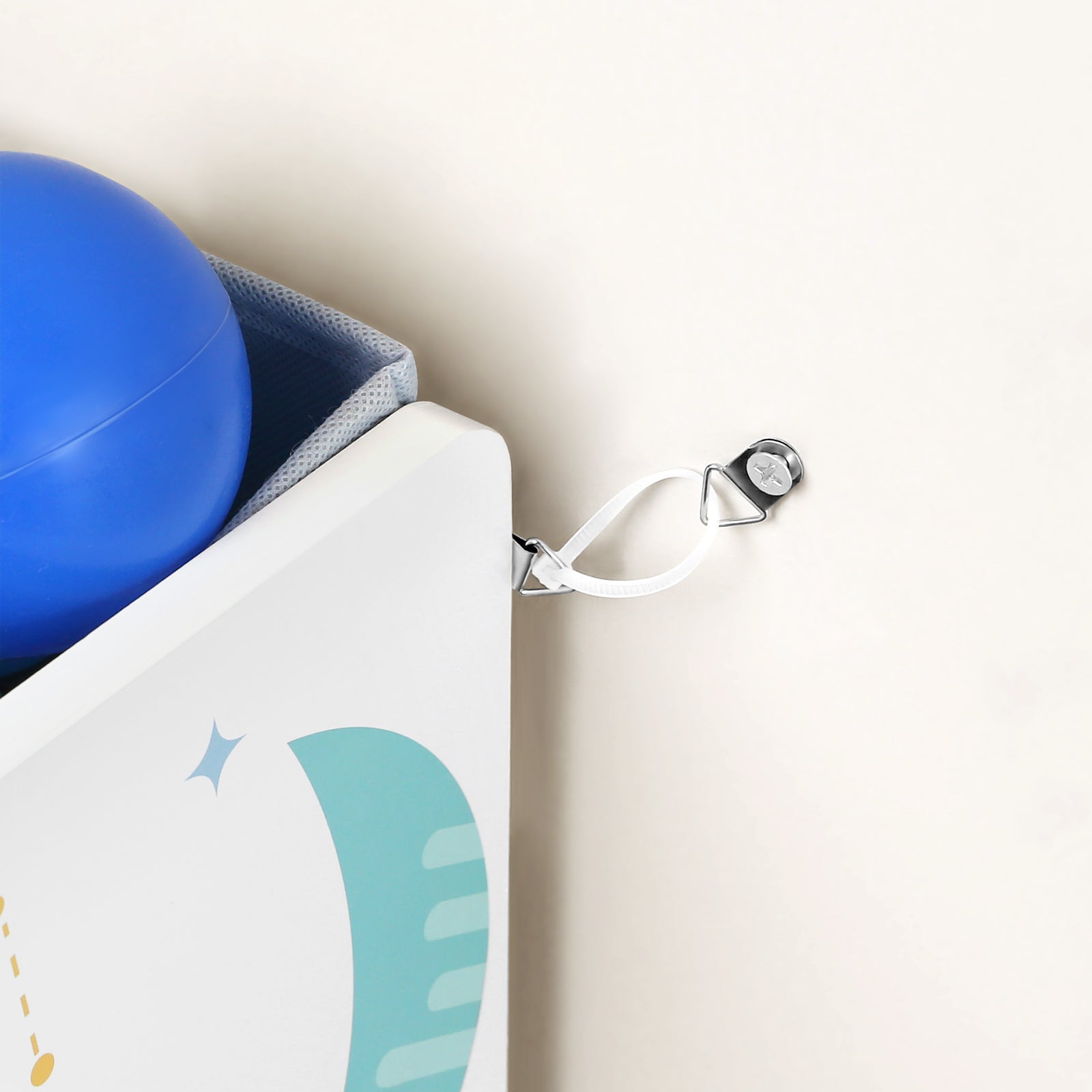 Barnskåp - Bokhylla för leksaker - 9 Fleece Storage Boxes - White/Blue