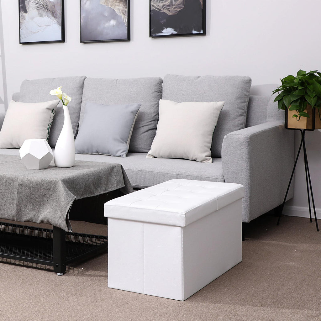 Soffa - vikning - 76 cm - med vikningslock - vitt