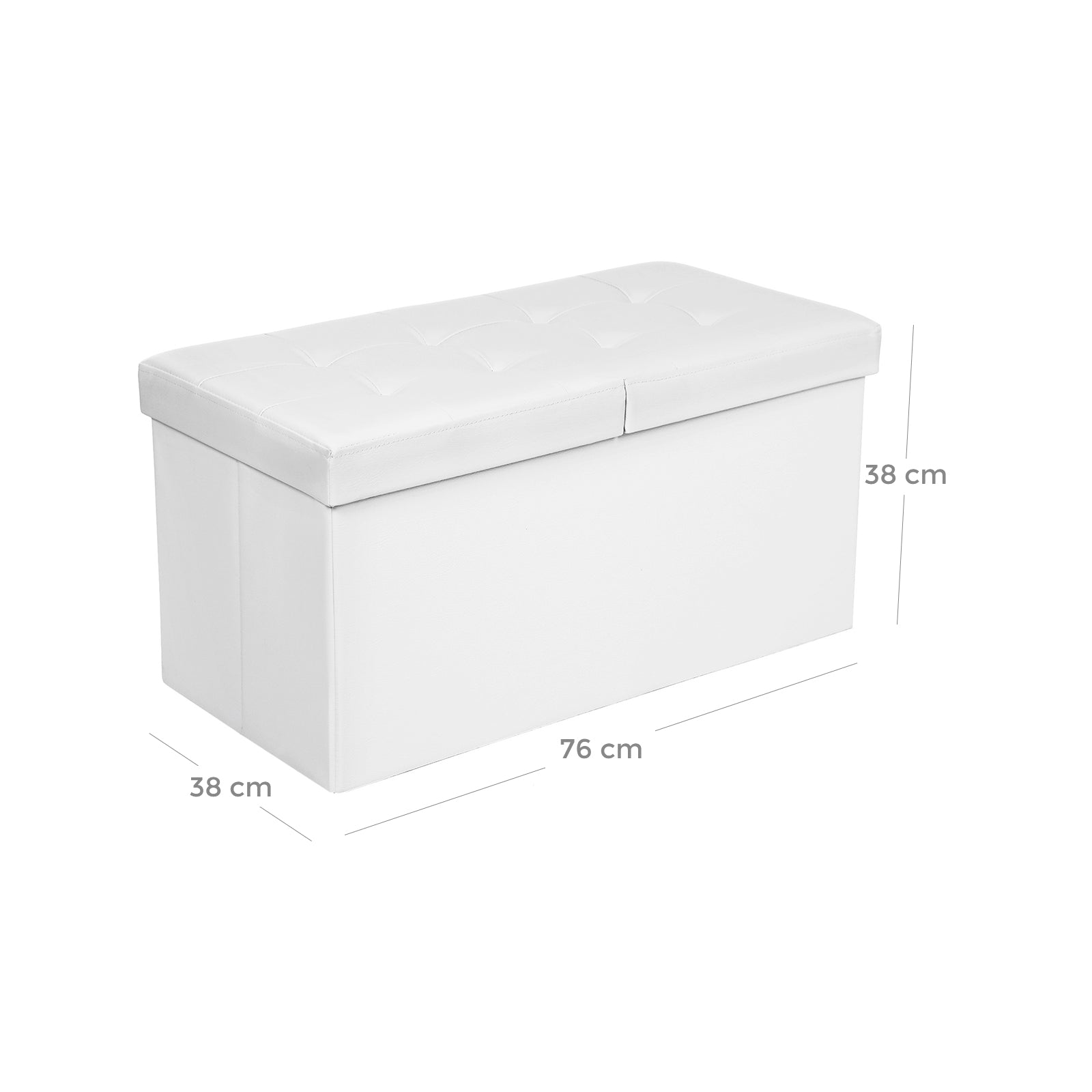 Soffa - vikning - 76 cm - med vikningslock - vitt
