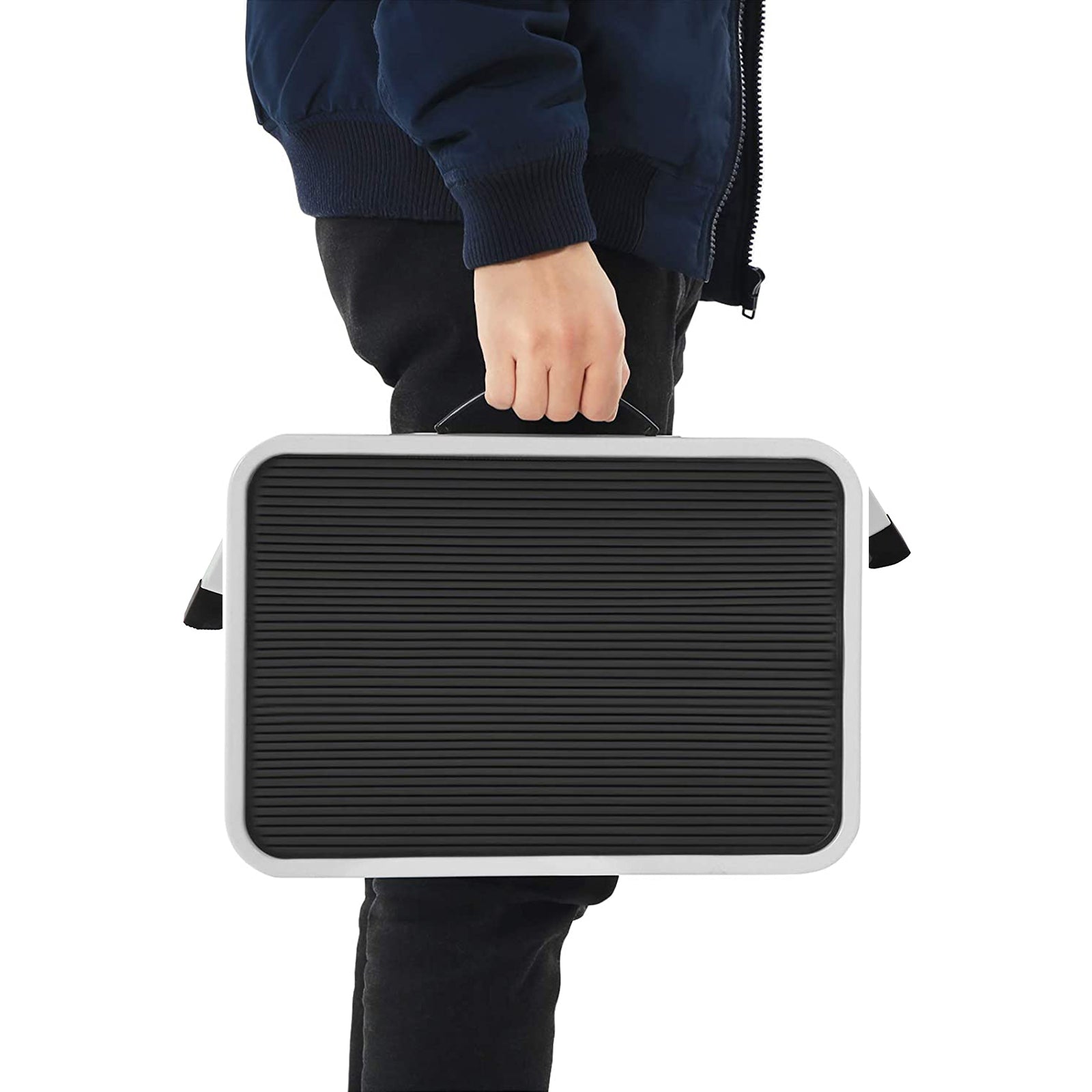 Foldbar trappa - med icke -slipmatta - upp till 150 kg - vit