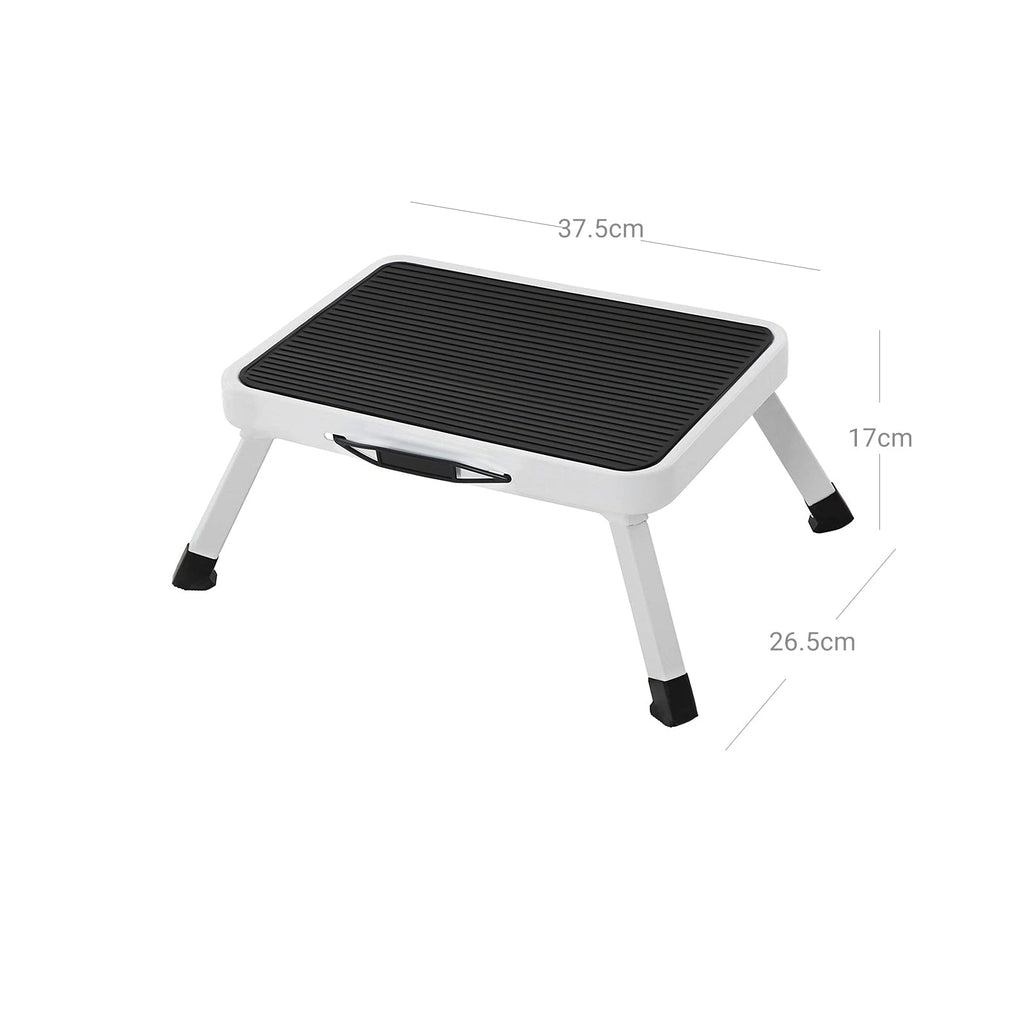 Foldbar trappa - med icke -slipmatta - upp till 150 kg - vit