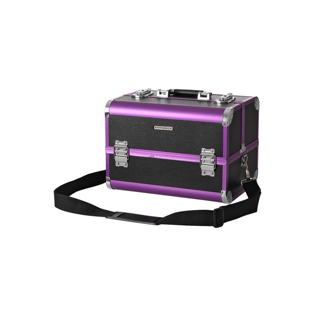 Sminkväska – kompakt och snygg – svart och lila