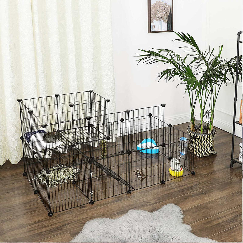 Animal Cage - Rabbit Cage / Cavia Cage - Animal Hob - Svart