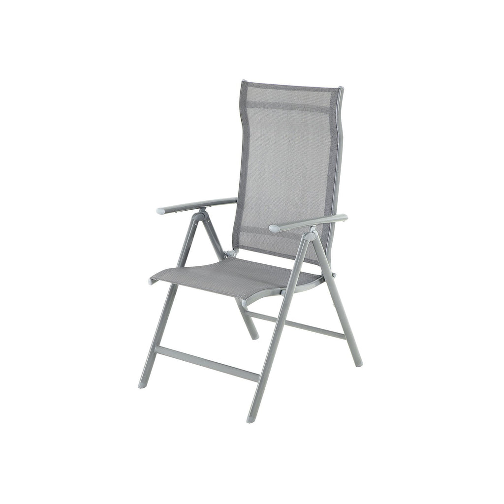 Garden Chair - Folding Chair - Aluminium Frame - Upp till 150 kg lastkapacitet - Grå