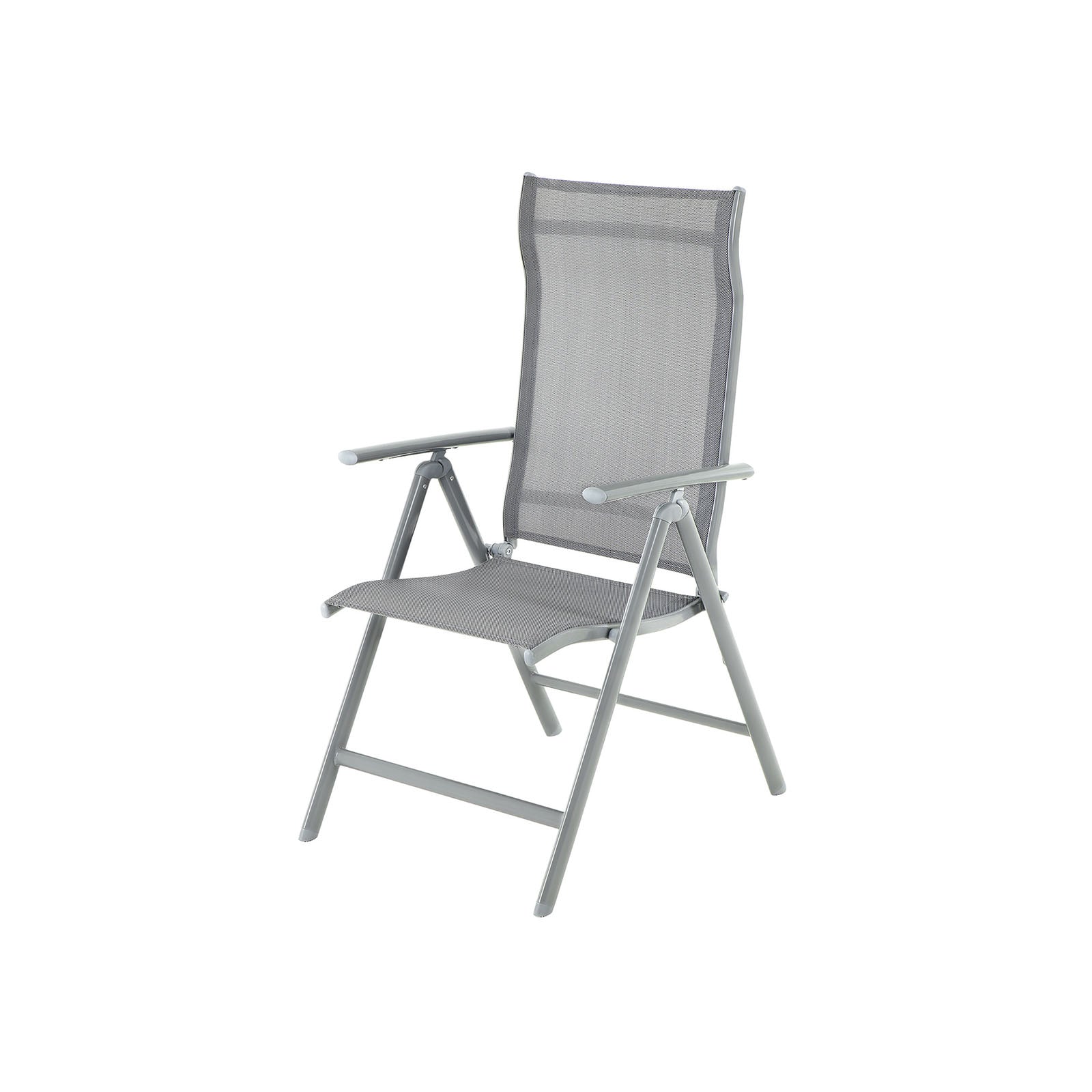 Garden Chair - Folding Chair - Aluminium Frame - Upp till 150 kg lastkapacitet - Grå