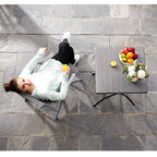 Garden Chair - Folding Chair - Aluminium Frame - Upp till 150 kg lastkapacitet - Grå
