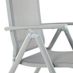 Garden Chair - Folding Chair - Aluminium Frame - Upp till 150 kg lastkapacitet - Grå