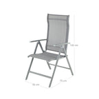 Garden Chair - Folding Chair - Aluminium Frame - Upp till 150 kg lastkapacitet - Grå