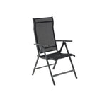 Garden Chair - Folding Chair - Justerbart ryggstöd - aluminiumram - Svart