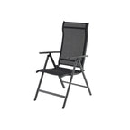 Garden Chair - Folding Chair - Justerbart ryggstöd - aluminiumram - Svart