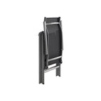 Garden Chair - Folding Chair - Justerbart ryggstöd - aluminiumram - Svart