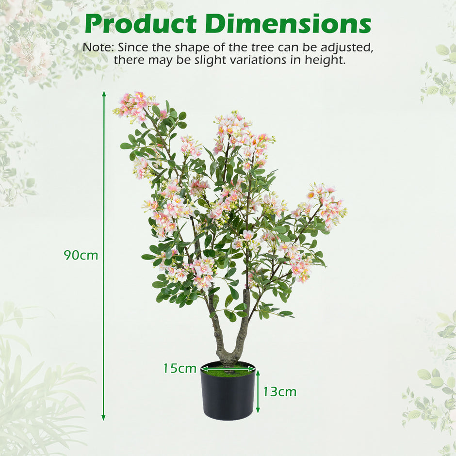 Konstgjord – balsaminaträd cm, konstväxt i kruka med sidenblommor och blad – 90 210 55