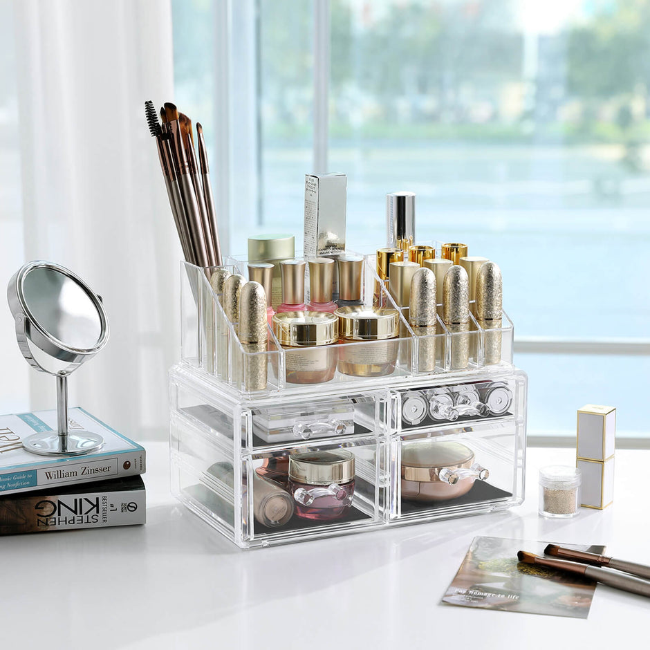 Make-Up Organizer-4 Drawers-Transparent