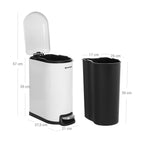 TRASH - STEEL COSMETICS BOX - 10 L - Med inre hink - Softclose - White