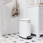 TRASH - STEEL COSMETICS BOX - 10 L - Med inre hink - Softclose - White