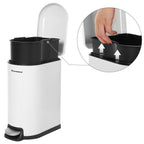 TRASH - STEEL COSMETICS BOX - 10 L - Med inre hink - Softclose - White