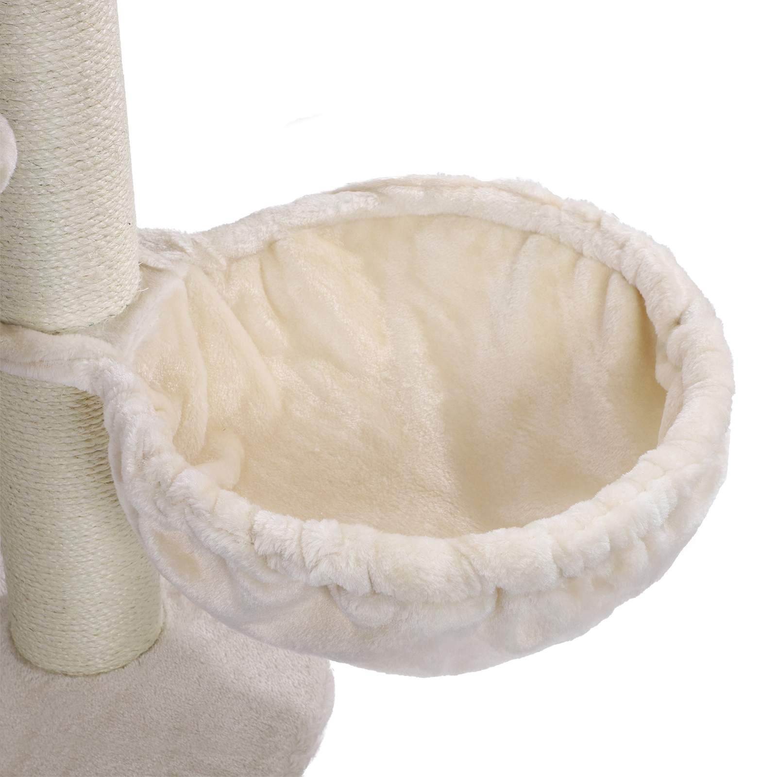 Scratching Post - klättringsträd - med plattform, hängmatta och grotta - grädde
