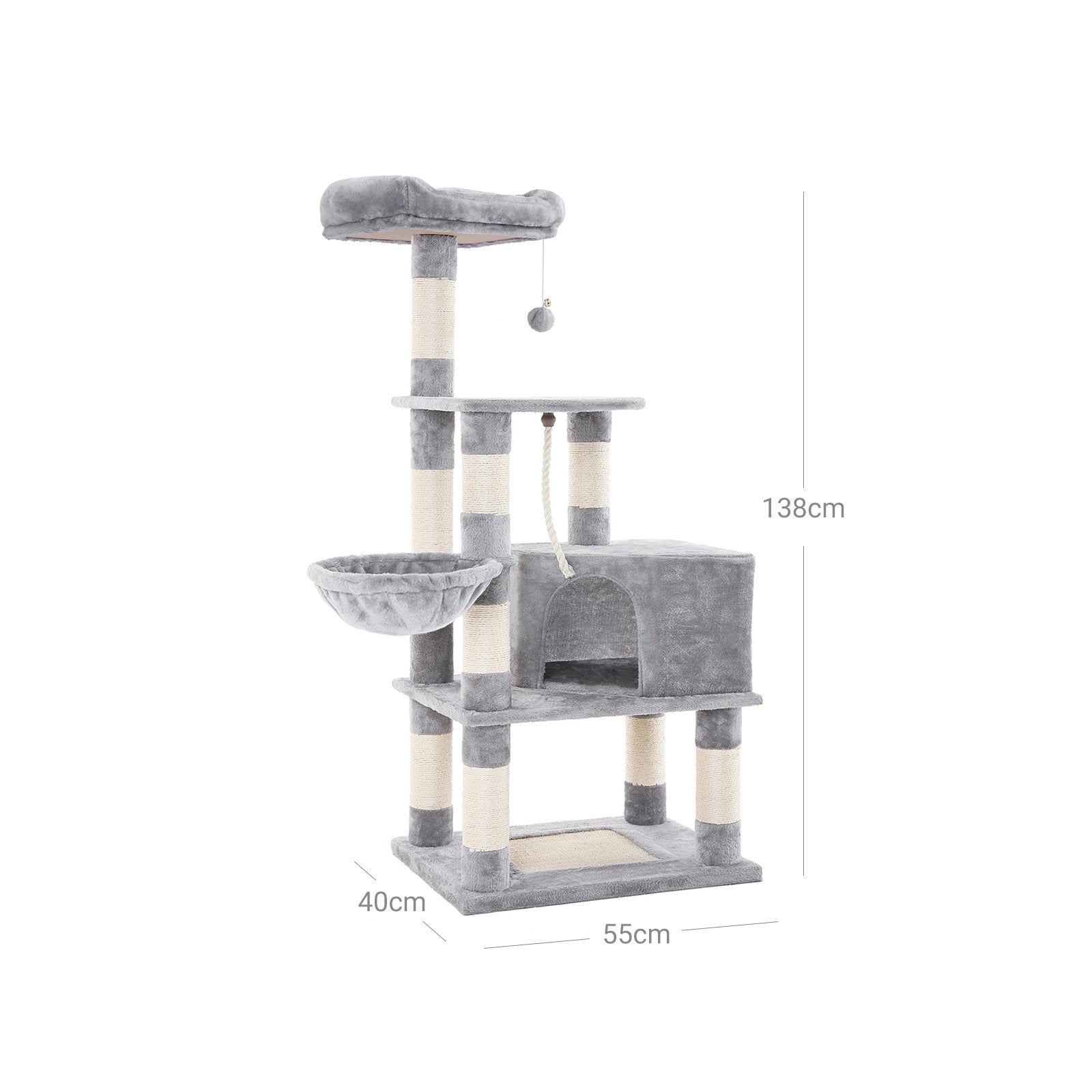 Cat House - Cat Toys - Cat Tree - Light Grey
