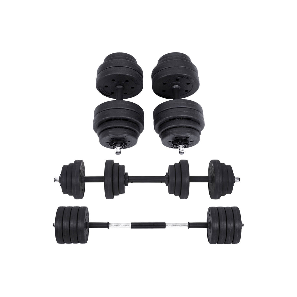 Halkerset - justerbara hantlar - 20 kg / 30 kg - plast med stålrör
