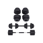 Halkerset - justerbara hantlar - 20 kg / 30 kg - plast med stålrör