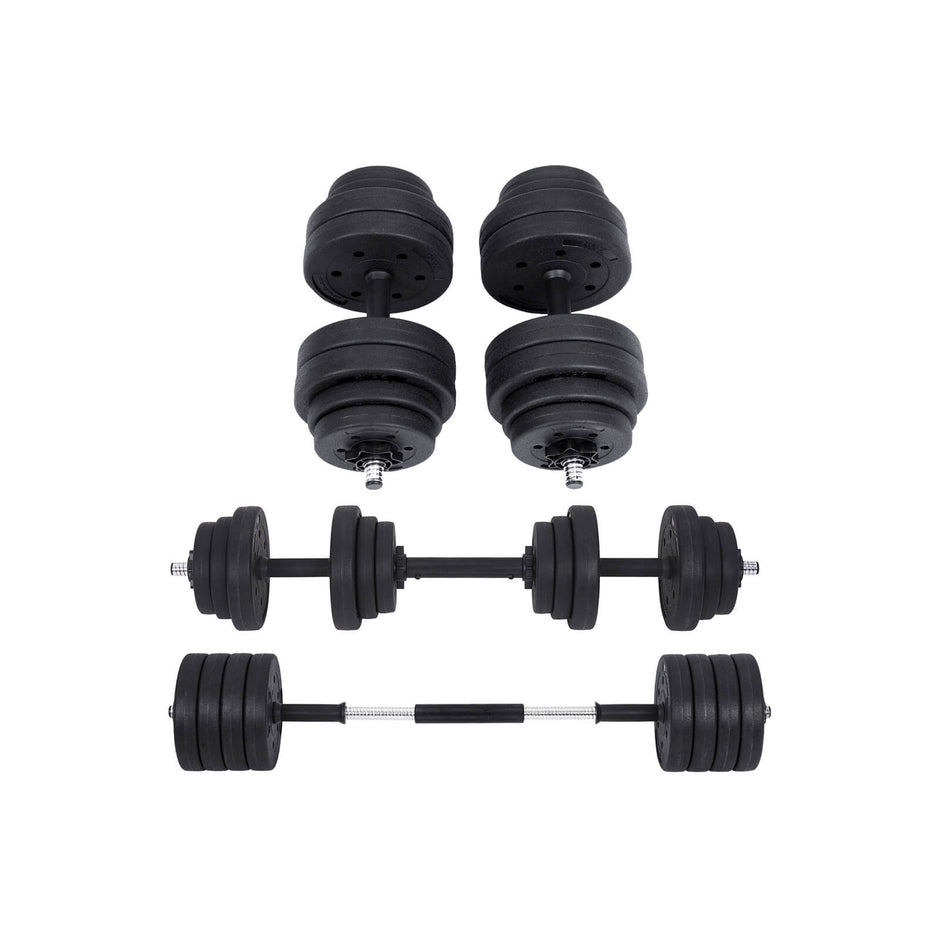Hantelset – justerbara hantlar – 20 kg / 30 kg – svart